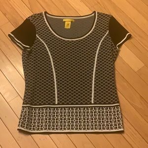 Sexy short sleeve top, black and white